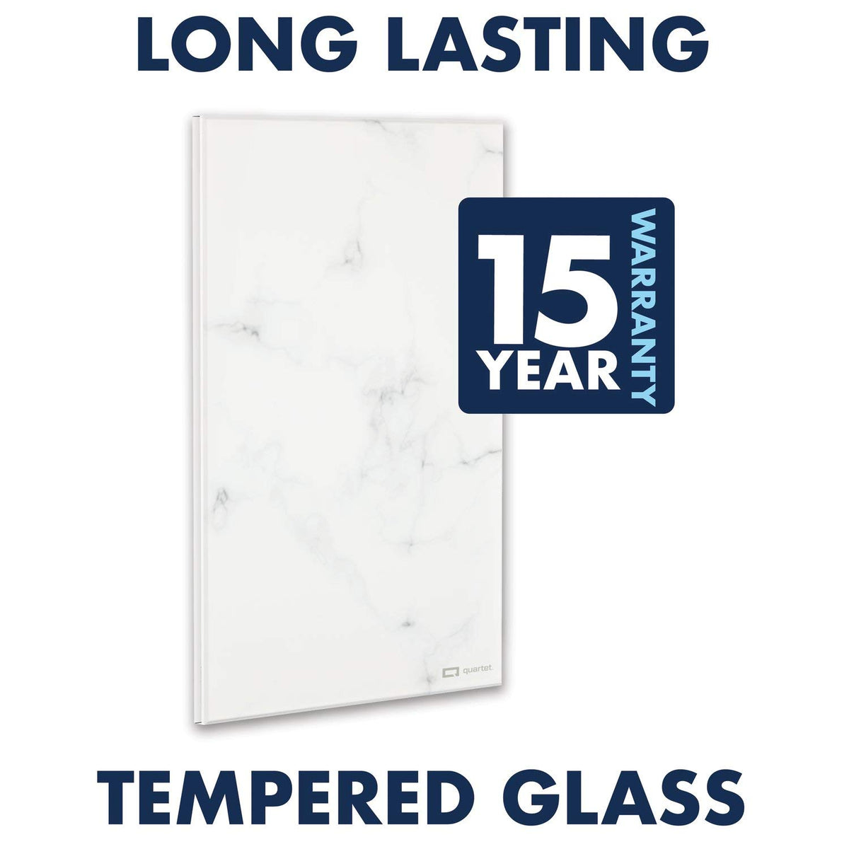 Glass Desktop Notepad by Quartet – 9 in. x 6 in. / 2-pack, Tempered Glass, White, Pack of 2, Model GDP96