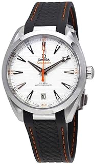 Omega Seamaster Aqua Terra Teak Silver Dial Mens Watch on Grey Rubber Strap 220.12.41.21.02.002