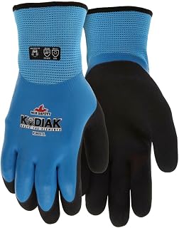 MCR Safety K9697XXL Latex Coated Gloves, 2X-Large, Blue, Black, 1-Pair