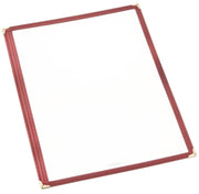 Winco 12" x 9.5" / Single / Burgundy Menu Covers