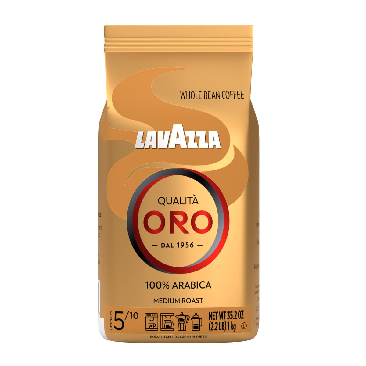 QualitÃ Oro Whole Bean Blend by Lavazza – 2.2 Pound (Pack of 1), Gold, Model 041953019435