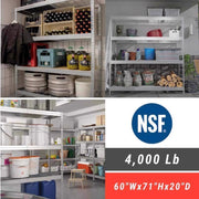 Wire Heavy Duty 71 in. H X 60 in. W X 20 in. D Metal Shelving Unit by AR Shelving – 71 In. H X 47.4 In. W X 24 In. D, Alloy Steel, Grey, Model 8586002702415