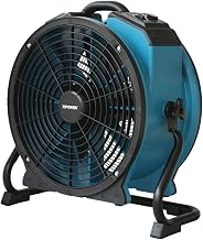 XPOWER X-47ATR 1/3 HP Sealed Motor Axial Air Mover Fan - with Variable Speed Control, 3 Hour Timer - Blue