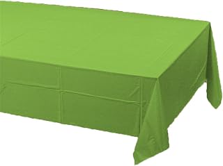 Creative Converting 723123B Plain Lime Green Plastic Tablecloth