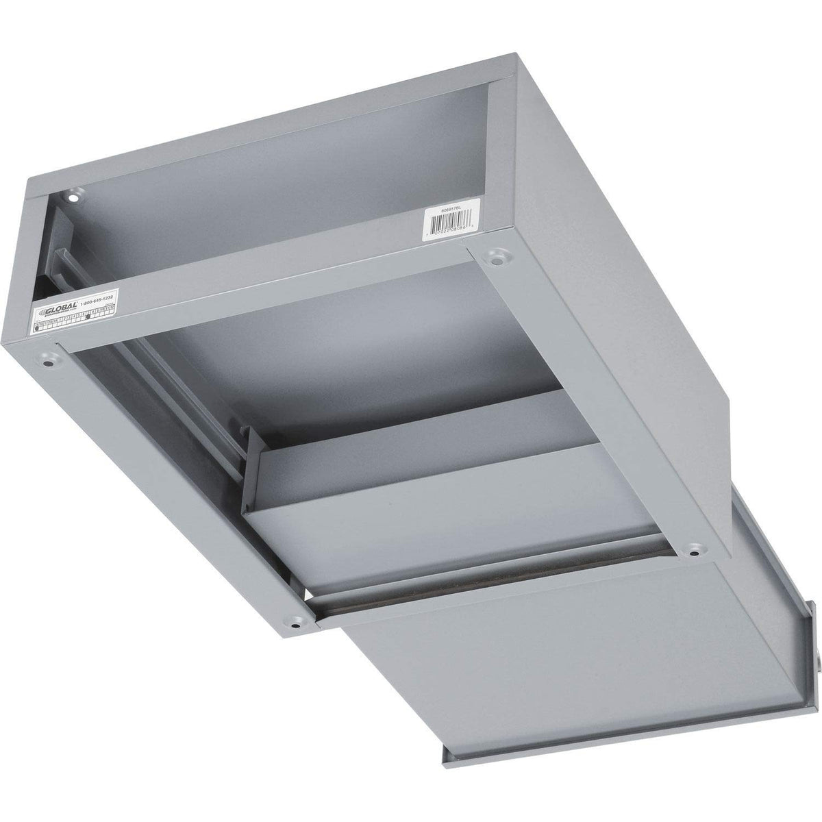 Stacking Workbench Drawer with Cylinder Lock and by Global Industrial – 20"L x 17.25"W x 6"H, Alloy Steel, Grey, Model 606957GY