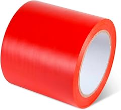Global Industrial Safety Tape, 4" W x 108'L, 5 Mil, Red, 1 Roll