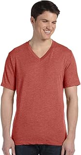 BELLA+CANVAS Bella + Canvas Unisex Triblend Short Sleeve V-Neck Tee (Clay Triblend) (S)