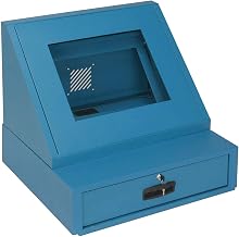 Global Industrial LCD Console Counter Top Security Computer Cabinet, Blue, 24-1/2"W x 22-1/2"D x 22-1/8"H