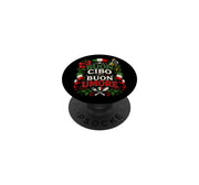 BUON Cibo BUON Umore Italian Food Italy Cuisine PopSockets Adhesive PopGrip by Italia Pasta Lovers Souvenirs – Black, Model 8MR73C1QFX7US_BLACK