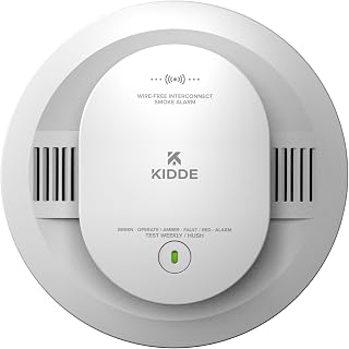 Kidde Smoke Detector, AA Battery-Powered, 20SDR-VRF | Wireless Interconnect Capability, Voice Alerts, LED status lights, and Loud 85 dB Alarm, Ideal for Homes & Apartments
