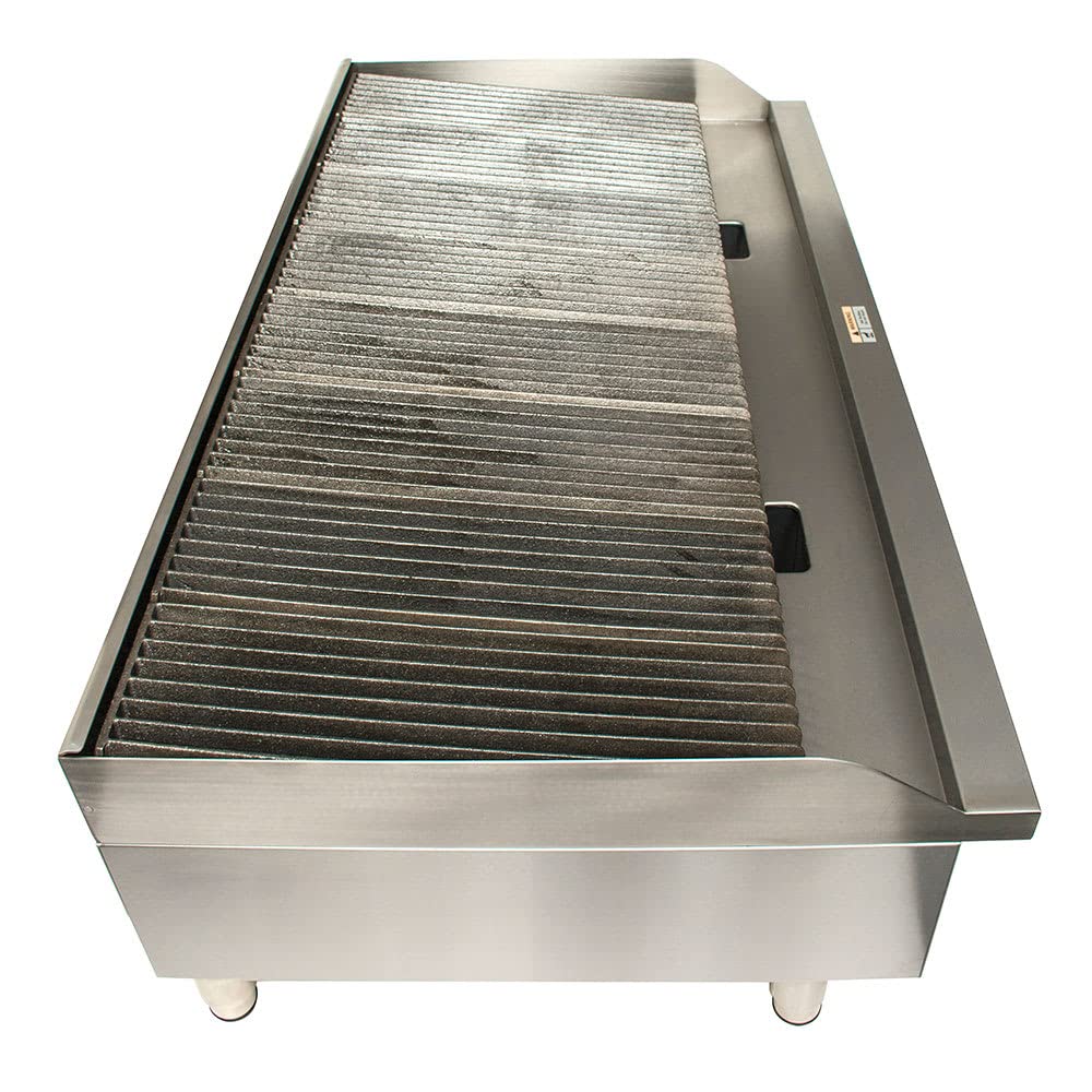 Food Equipment Countertop 48" S/S Radiant Gas Charbroiler by Globe – Stainless Steel, Model GCB48G-SR
