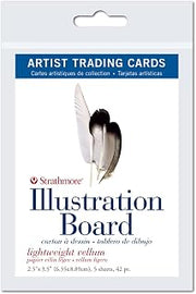 Strathmore Artist Trading Cards 2.5"X3.5" 5/Pkg-Illustration Board Vellum -62105907, White