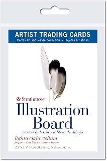 Strathmore Artist Trading Cards 2.5"X3.5" 5/Pkg-Illustration Board Vellum -62105907, White