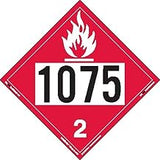Labelmaster ZT8-1075 UN 1075 Flammable Gas Hazmat Placard, Tagboard (Pack of 25)