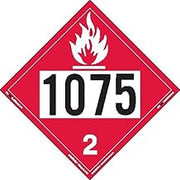 Labelmaster ZT8-1075 UN 1075 Flammable Gas Hazmat Placard, Tagboard (Pack of 25)