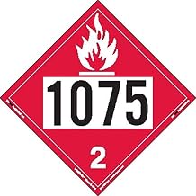 Labelmaster ZT8-1075 UN 1075 Flammable Gas Hazmat Placard, Tagboard (Pack of 25)