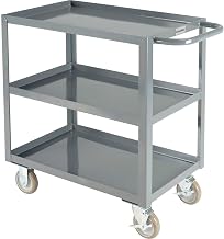 Global Industrial Welded Steel Utility Cart, 3 Tray Shelves, 18" Wx30 L