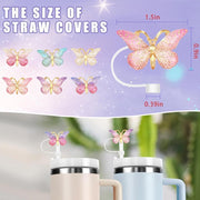 Blue Shiny Rose Silicone Straw Topper for Stanley 30 & 40 Oz by GANPUB – 10MM, Silicone, Blue