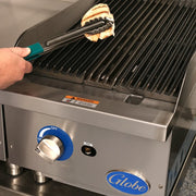 Globe 15" Commercial Restaurant Gas Radiant Charbroiler - 1 Burners by Globe Food Equipment – Cast Iron, Model GCB15G-CR