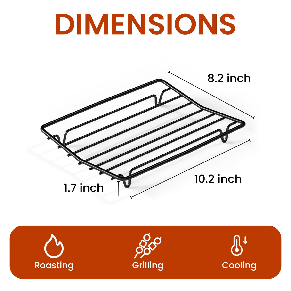 TreeLen V Shape Roasting Rack, Non-Stick Wire, 10 x 8 Inch, Black