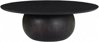 Starlight Canyon Home Black Large Coffee Table with Solid Acacia Wood Top, Handmade Rustic Design, Matt Finish, 60 lbs Weight Capacity for Living Room