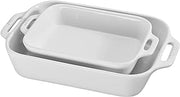 STAUB Ceramic Rectangular Baking Dish Set, 2 pc, White