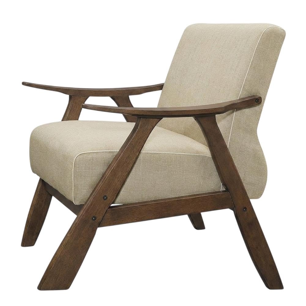 Textured Fabric-Upholstered Accent Chair with Arms by Starlight Canyon Home – Textured, Brown