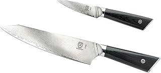 Mercer Culinary Premium Grade Super Steel 8-Inch Chef and 3.5-Inch Paring Knife Set, G10 Handles
