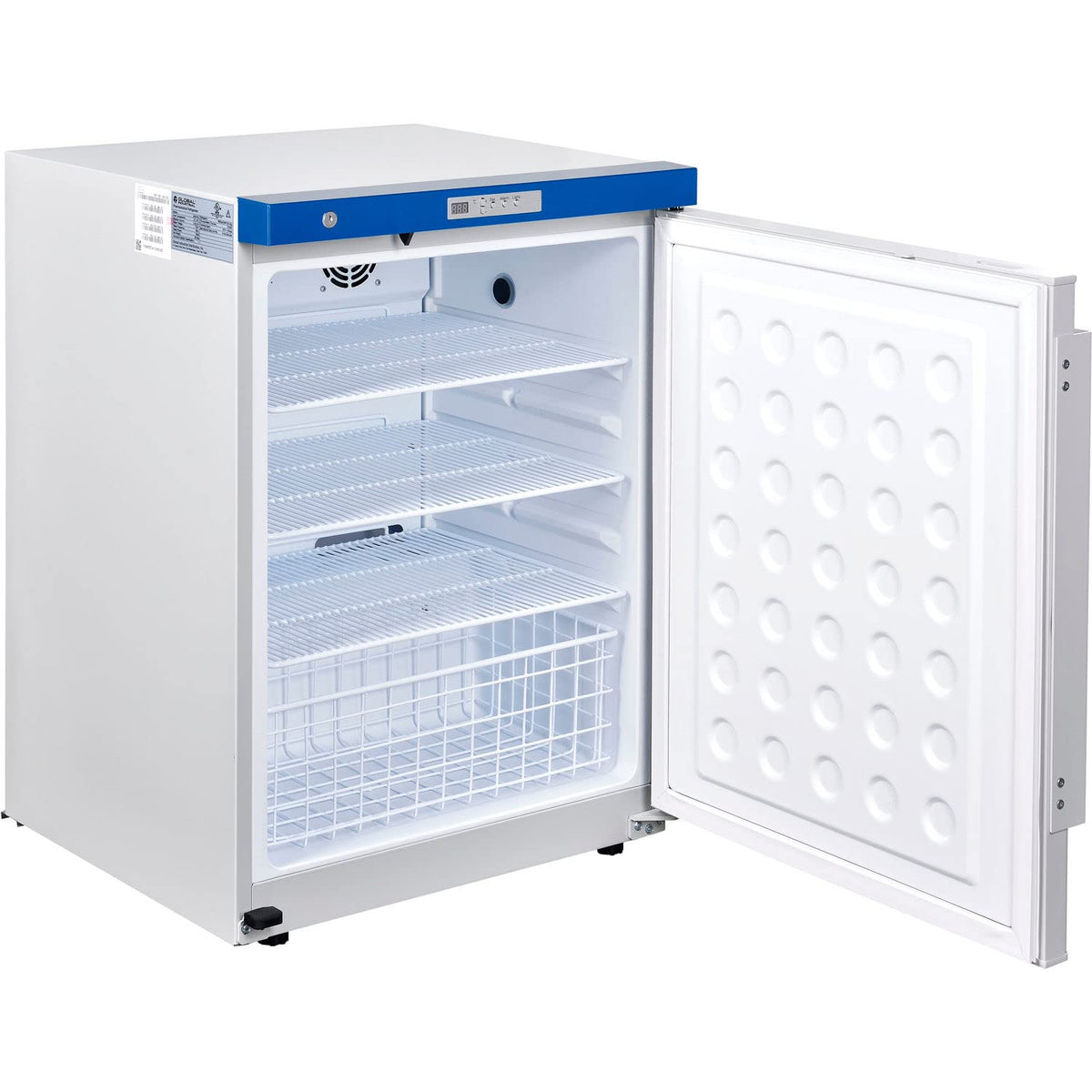 Undercounter Laboratory Refrigerator by Global Industrial – 25"L x 23.5"W x 31.88"H, White, Model HYC-118