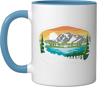 North Cascades National Park Ceramic Mug, Blue/White