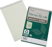 AbilityOne® - NSN6116427 - SKILCRAFT® Steno Book, 100% Post-Consumer Recycled, Eye-Ease Green Paper