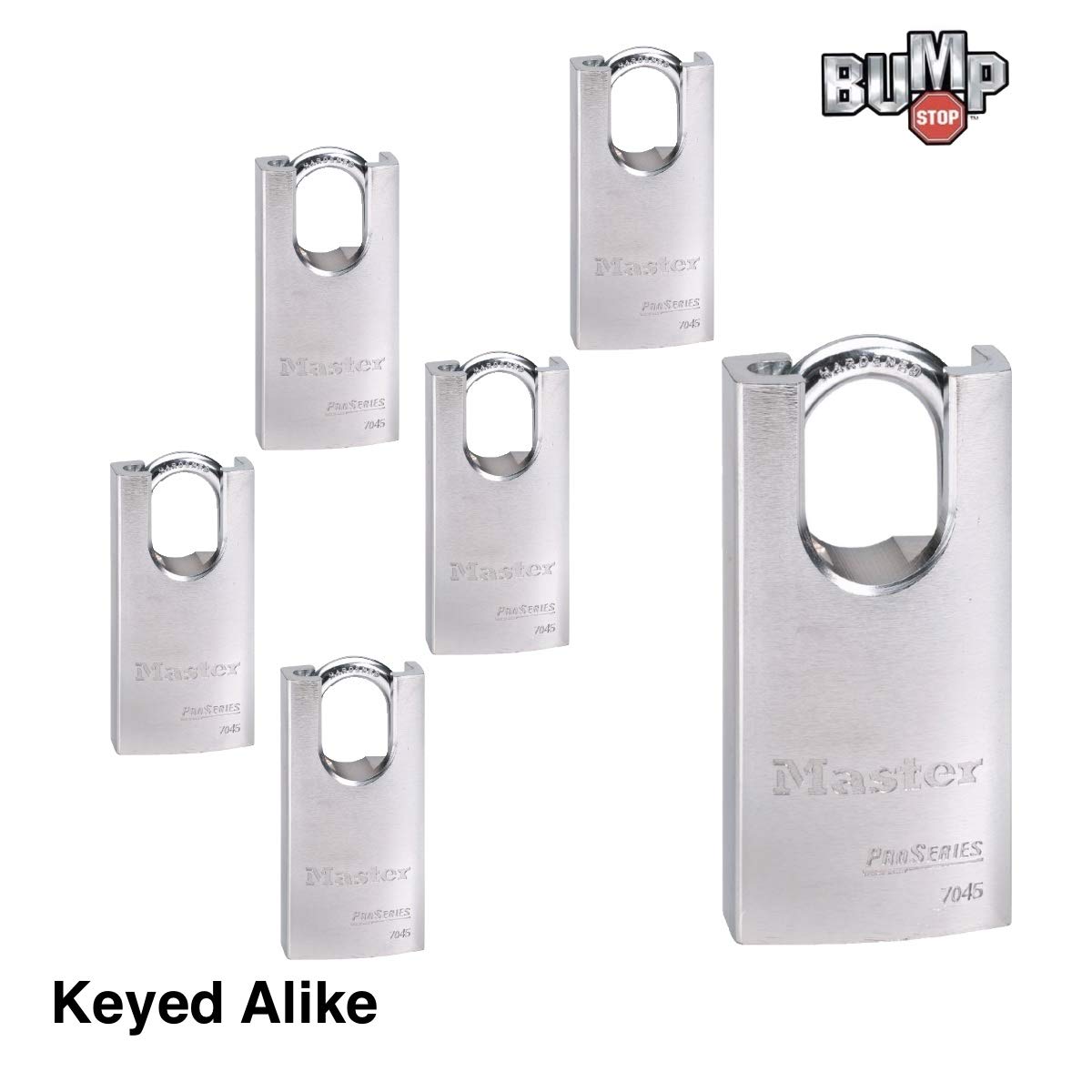 Master Lock 6 Pack / Chrome / Modern Keyed Padlocks