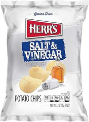 HERR'S Salt and Vinegar Potato Chips, Pack of 24 bags
