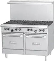 Garland U48-2G36SS U Series 48" Gas Restaurant Range with (2) 32,000 BTU Open Burners, 36" Griddle & (2) Storage Bases