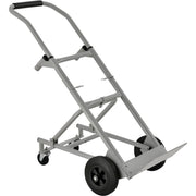 Steel Multi-Function 5-in-1 Convertible Hand Truck by Global Industrial – 35"L x 21"W x 7"H, Alloy Steel, Gray, Model 241415