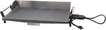 Cadco PCG-10C Portable Light-Duty Countertop Griddle, Stainless Steel, 120v, 14 lbs, Removable Grease Tray, For Commercial Use