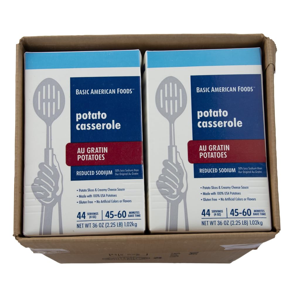 Reduced Sodium Au Gratin Potato Casserole 6 Case 2.25 Pound -- 1 Case by Basic American Foods – Pack of 6