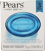 Unilever Pears Soap with Mint Extract, 3.5 Ounce Bars, 3 Each