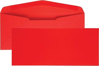 Quality Park #10 Business Envelopes, Windowless, Gummed Seal, Red, Pack Of 25 Envelopes