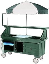 Cambro Large Camcruiser Vending Cart w/ 4 Food Pan Wells, Granite Grn