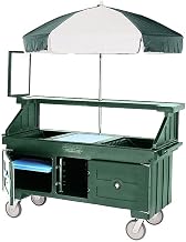 Cambro Large Camcruiser Vending Cart w/ 4 Food Pan Wells, Granite Grn