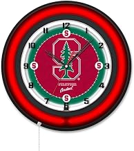 Holland Bar Stool Clk19BKStnfrd NCAA 19 in. Dia. Stanford University Double Neon Wall Clock Black