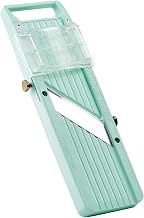 Winco 12 1/3" Japanese Mandoline Slicer Set | Built-in blade, Interchangeable blades, Great for Food Preparation, Portioning, Prep Stations and Foodservice