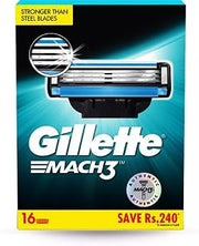 Gillette Mach 3 Shaving Blades- Pack of 16 (Cartridges)