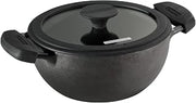 Tramontina Utsava Pre-Seasoned Cast Iron 2.3-Quart Kadai with Lid