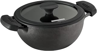 Tramontina Utsava Pre-Seasoned Cast Iron 2.3-Quart Kadai with Lid