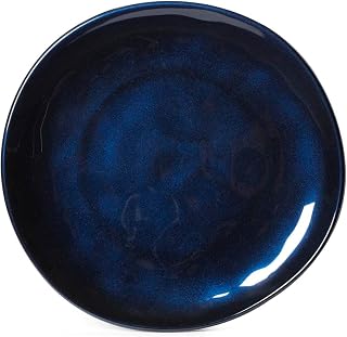 G.E.T. CS-9-CSB-EC Cosmo Blue 9" Organic Shape Round Coupe Plate Melamine Plastic, Cosmo Collection (Pack of 4)