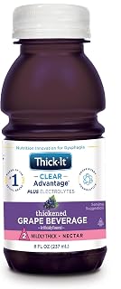 Thick-It Clear Advantage Mildly Thick Grape Juice, 8 oz, 24 Pack | Ready-to-drink thickened grape juice for dysphagia; mildly thick, nectar consistency with electrolytes; no mixing required