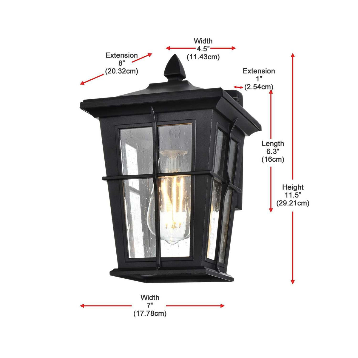 One Light Outdoor Wall Sconce Black by Bodine – Black