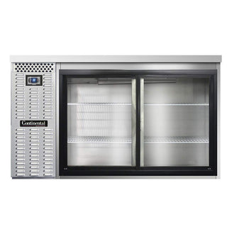 BBC59-SS-SGD Two Section Sliding Glass Door Refrigerated Back Bar Cooler by Continental Refrigerator – Commercial Grade